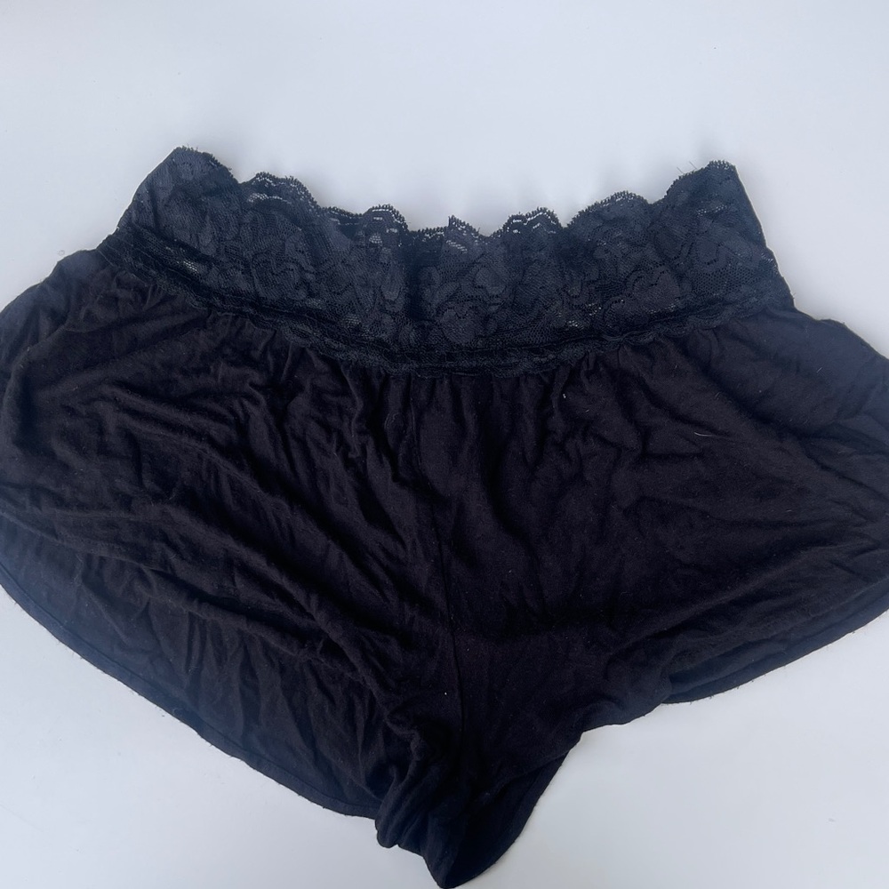 Cute Booty Lounge Black Lace Women's Pajama Shorts